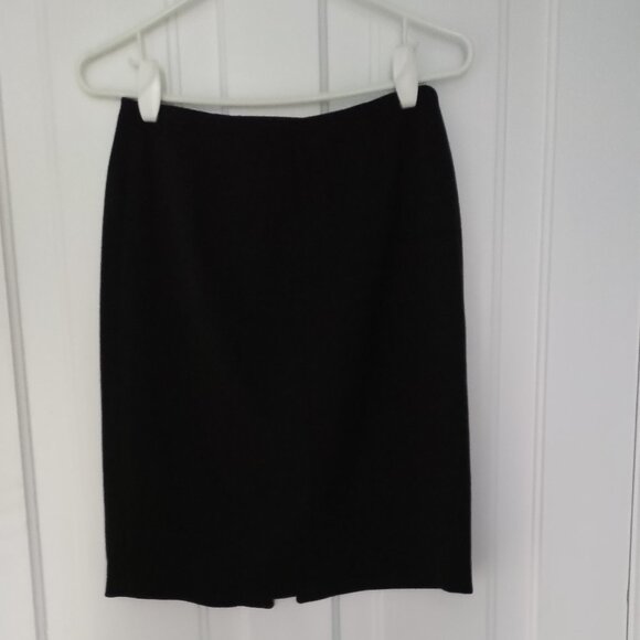 Calvin Klein Black Ponte Knit Skirt with Diagonal Zipper - Picture 2 of 5